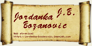 Jordanka Božanović vizit kartica